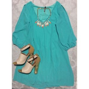 LULUS Shifting Dears Mint Green L/S Dress XS
