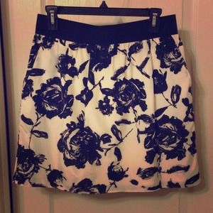 Black and White Floral Skirt