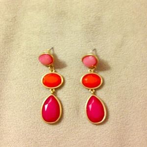 Fun pink and orange dangle earrings