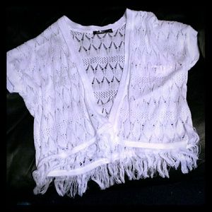 white half cover up sweater