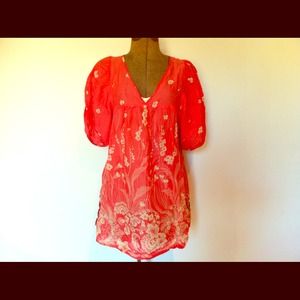 Anthropologie semi-sheer loose top