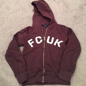 LOWEST! French connection "FCUK" brown hooded zip