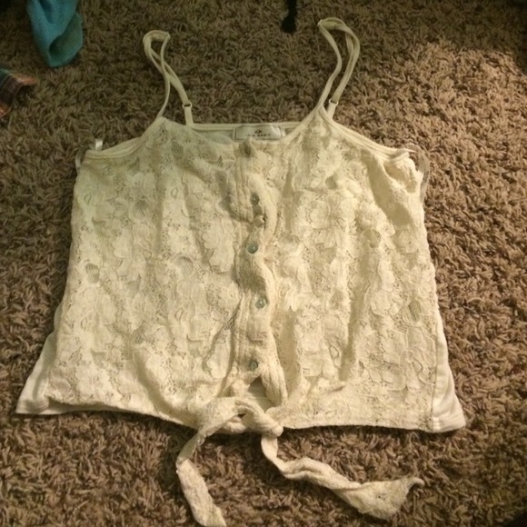 Lace tie-front take top