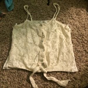 Lace tie-front take top