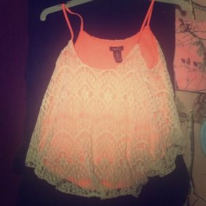 Pink lace crop top (rue21)