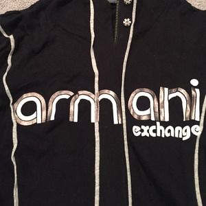 Armani exchange black & white zip up