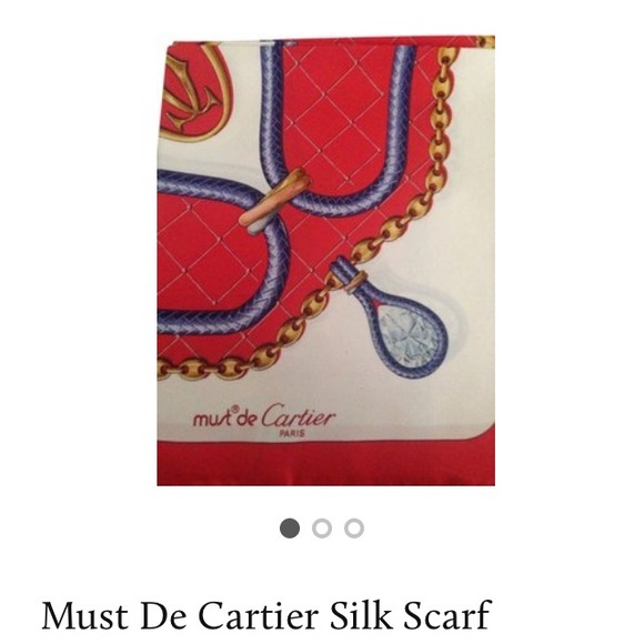 Marked down!! Must De Cartier Silk Scarf