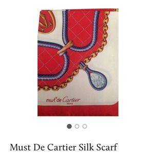 Marked down!! Must De Cartier Silk Scarf