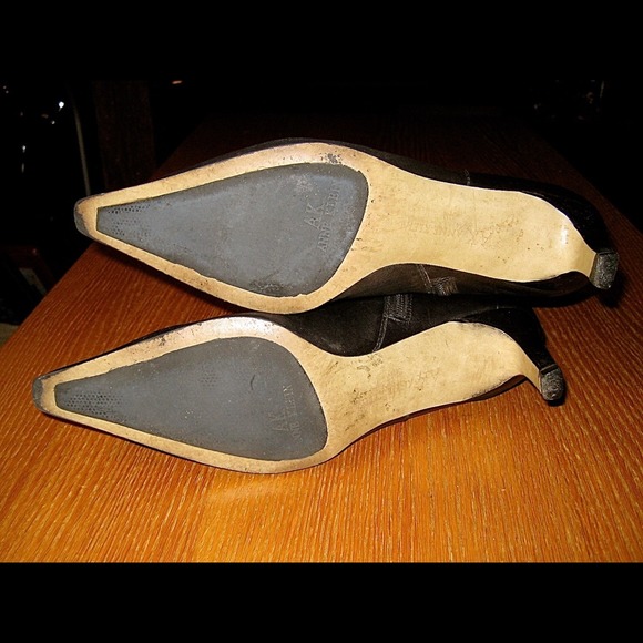 Black Leather Ankle Boots - Picture 3 of 3