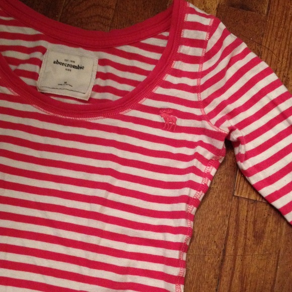 Pink stripped long sleeve Abercrombie shirt