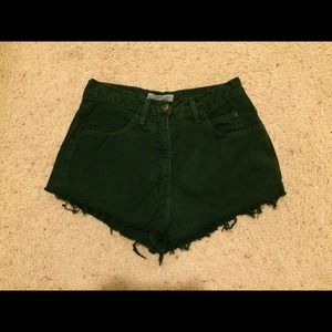 Green high waisted shorts