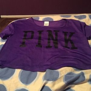 Pink by VS mesh cropped short sleeve jersey