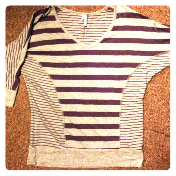 Maurices Tops - Maurices Purple and gray stripped top