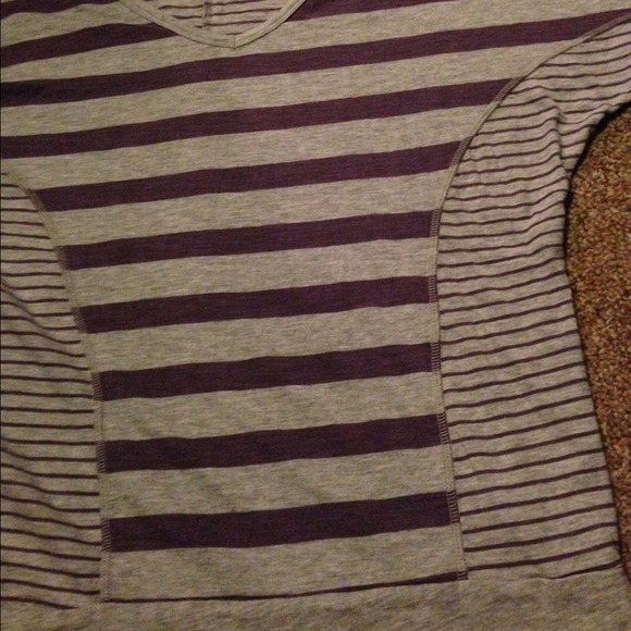 Maurices Purple and gray stripped top - Picture 2 of 4