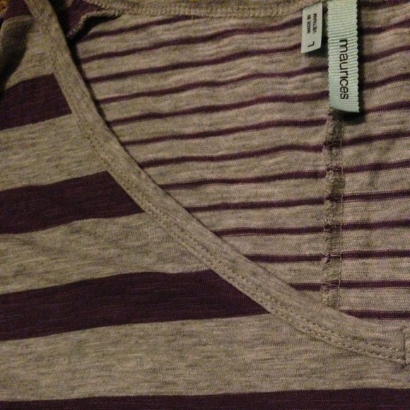 Maurices Purple and gray stripped top - Picture 3 of 4