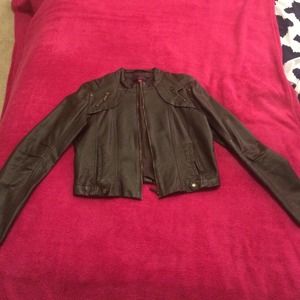 Brown leather jacket
