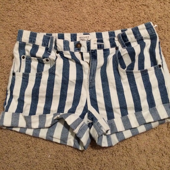 Blue and White Stripped shorts