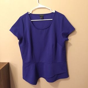 Royal Blue Asymmetric Peplum Top