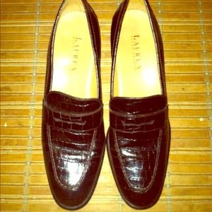 🚫sold🚫 Ralph Lauren Brown Croc Leather Loafer