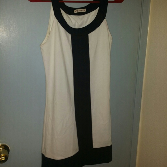 Black and white mini dress