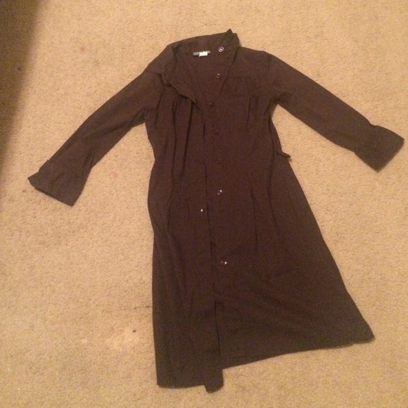 Brown button u dress