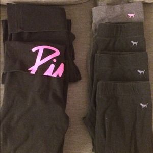 Lot of 6 Victorias Secrets leggings, pants, & crop
