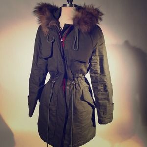 Korean Brand Military Winter Jacket Real Fur Hood