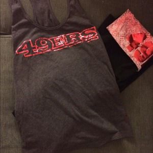 Bundle- 5 PINk shirts and 49er pant and tank set.