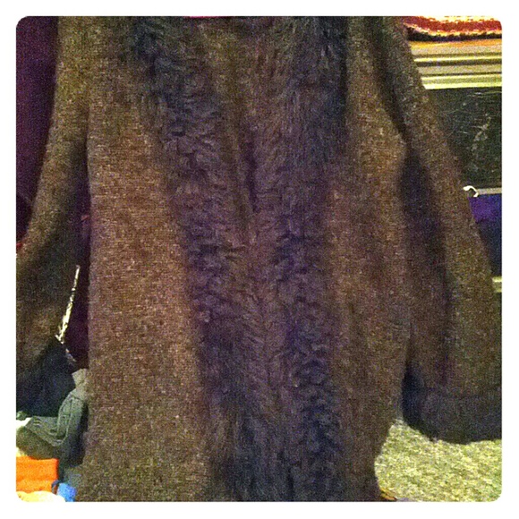 Wool/fur heavy sweater jacket