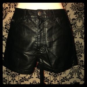 Faux leather shorts