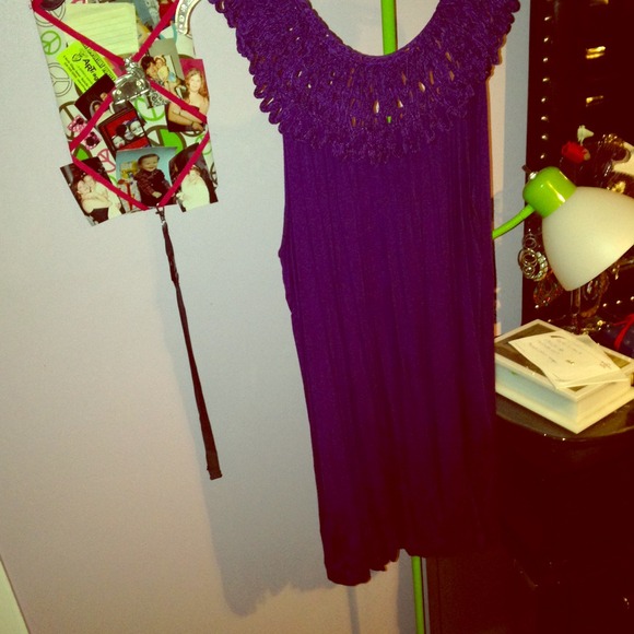 Purple shirt should be worn with black leggings