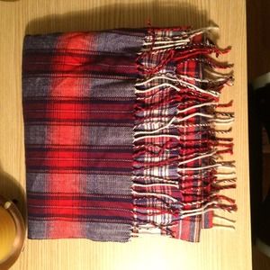 Plaid blanket scarf