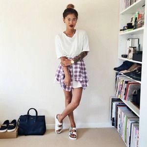 SOLD combined flannel T-Shirt Dress