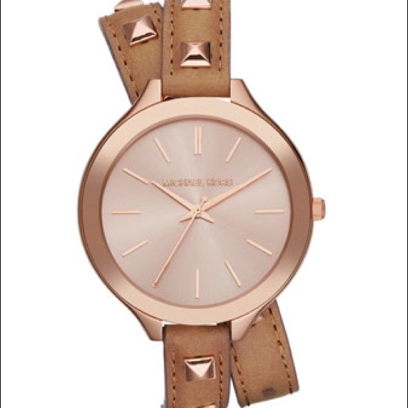 Michael Kors leather runway watch