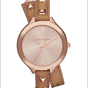 Michael Kors leather runway watch