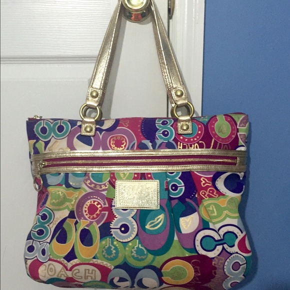 Coach poppy pop c glam tote clearance