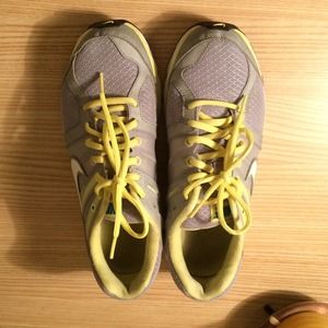 Neon Nike running shoes