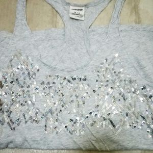 VS Pink glitter tank sz M