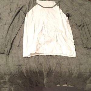 White and Gray Baseball tee