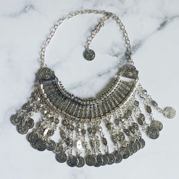 Jewelry | Large silver statement coin necklace - Picture 2 of 3