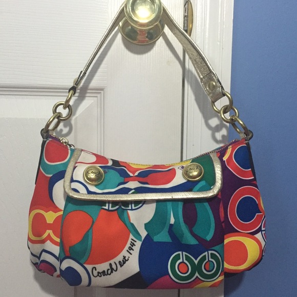 Authentic Coach Poppy Graffiti Handbag/Small/Tote
