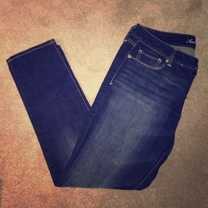 AE dark wash skinny jeans