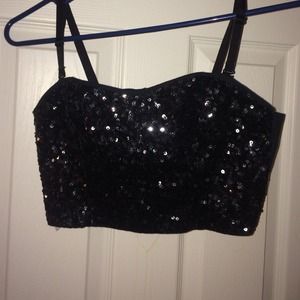Black Sequin Top