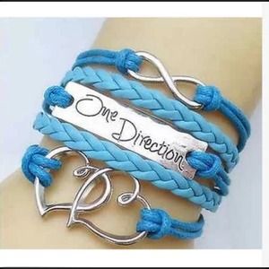 Infinity One Direction Charm Leather Bracelet