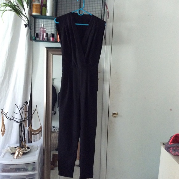 AMERICAN APPAREL BLACK viscose twill jumpsuit
