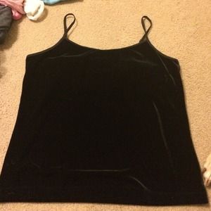 Black velvet tank top