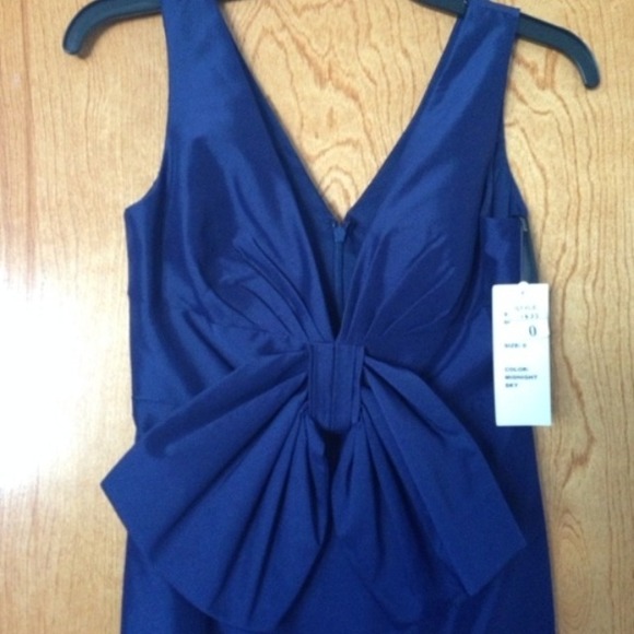 Blue Satin Bow Dress