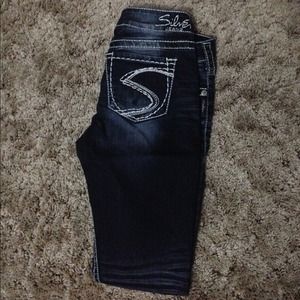 Silver skinny jeans