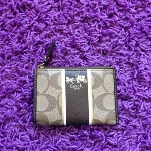 Authentic Coach Legacy Stripe Coin Purse