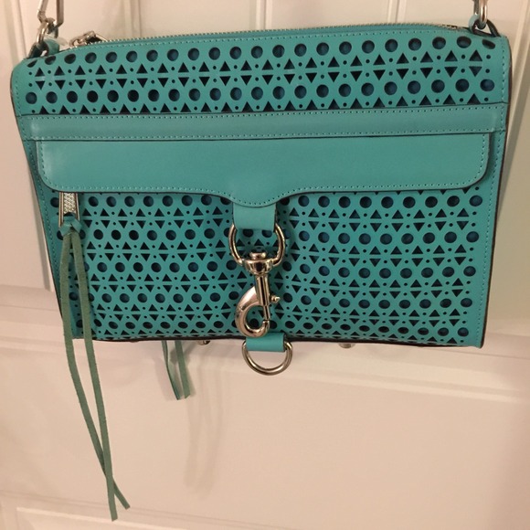 Rebecca Minkoff Laser Cut Turquoise Mac Crossbody